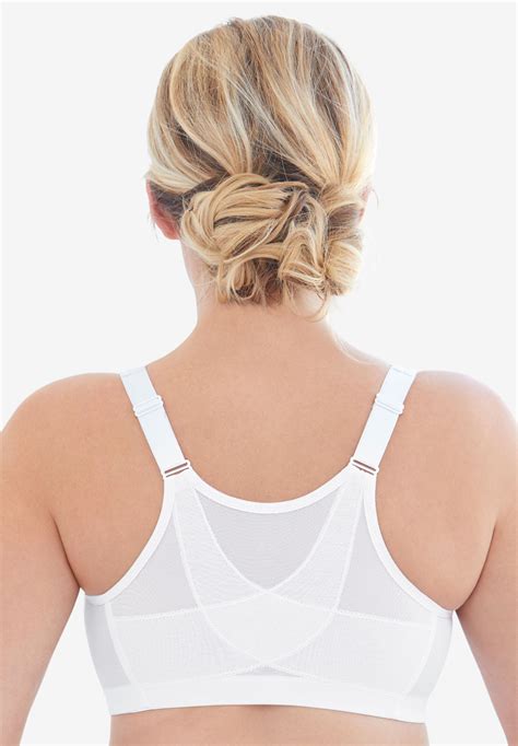 Front close wireless bra with magic lift support